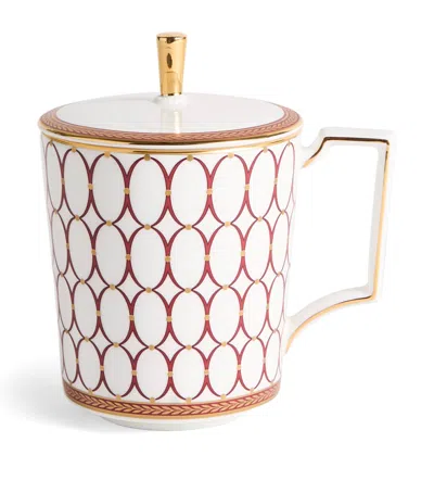 Wedgwood Renaissance Red Mug With Lid In Multi