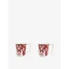 Wedgwood Renaissance Red Patterned Set Of Two Bone-china Mugs 300ml