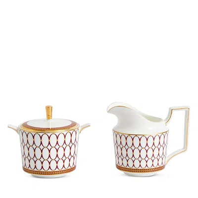 Wedgwood Renaissance Red Serveware Sugar And Creamer Set