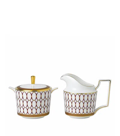 Wedgwood Renaissance Red Sugar And Cream Jug Set Of Two
