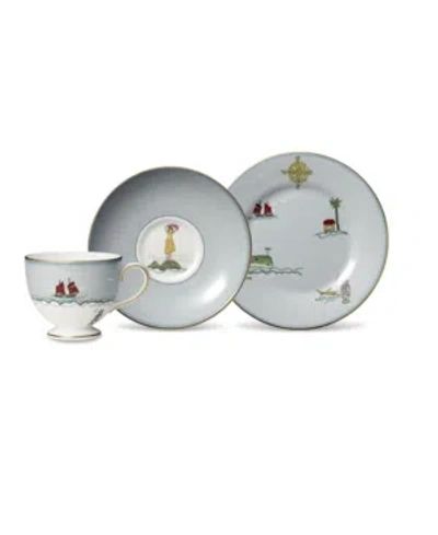 Wedgwood Sailors Farewell 3-piece Tea Set (teacup, Saucer & Salad Plate 8") In Multi