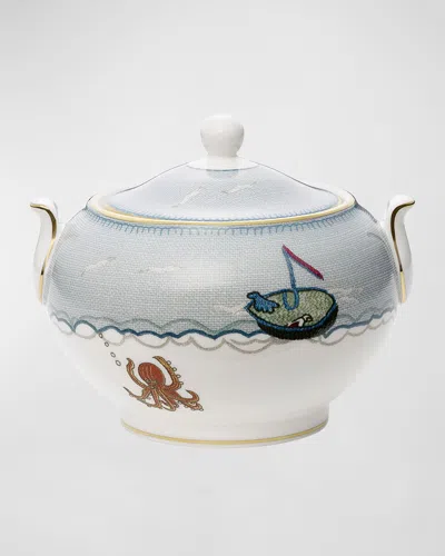 WEDGWOOD SAILORS FAREWELL COVERED SUGAR BOWL 