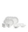 Wedgwood Set Of 16 Gio Platinum Dinnerware Pieces In White