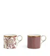 Wedgwood Set Of 2 Bone China Red Splendour Mugs In Burgundy