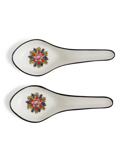 Wedgwood Set Of 2 Florentine Turquoise Soup Spoons In Blue