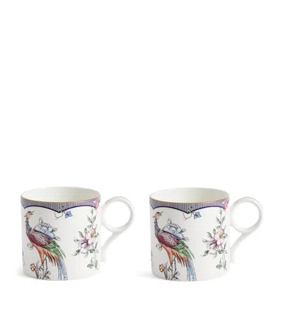 Wedgwood Fortune Flower-motif Bone-china Mug Set Of Two