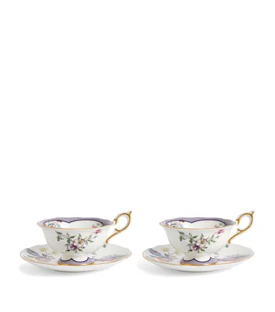 Wedgwood Set Of 2 Fortune Teacups And Saucers