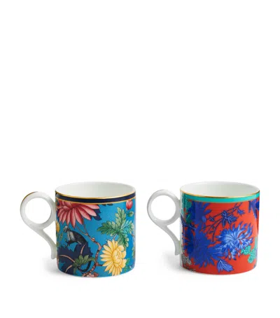 Wedgwood Set Of 2 Large Wonderlust Mugs In Multi