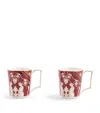 Wedgwood Set Of 2 Renaissance Mugs In Red