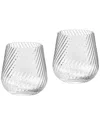 Wedgwood Set Of 2 Vera Wang Swirl Tumblers In Transparent