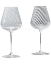 Wedgwood Set Of 2 Vera Wang Swirl White Wine Glasses In Transparent