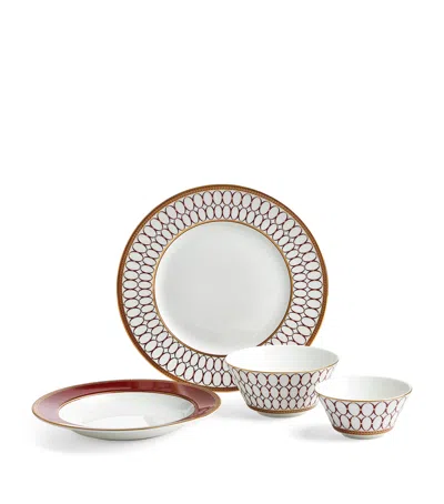 Wedgwood Set Of 8 Renaissance Red Dinnerware Pieces
