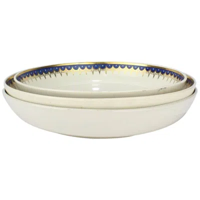 Pre-owned Wedgwood Set Of Three Early 19th Century  Creamware Pattern No. 892 Serving Bowls In Sand
