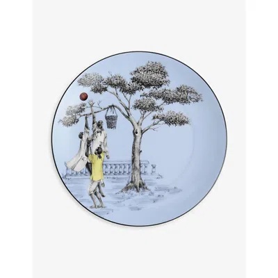 Wedgwood Sheila Bridges Harlem Toile De Jouy Basketball Bone China Accent Plate 20cm
