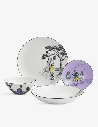 Wedgwood Sheila Bridges Harlem Toile De Jouy Bone China 4-piece Place Setting In Multi