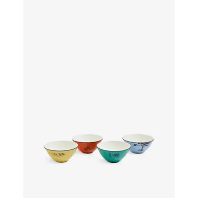 Wedgwood Sheila Bridges Harlem Toile De Jouy Bone-china Nibble Bowls Set Of Four In Multi