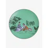Wedgwood Sheila Bridges Harlem Toile De Jouy Picnic Bone China Accent Plate 20cm In Green