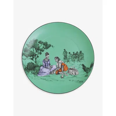 Wedgwood Sheila Bridges Harlem Toile De Jouy Picnic Bone China Accent Plate 20cm