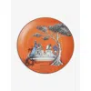 Wedgwood Sheila Bridges Harlem Toile De Jouy Vanity Bone China Accent Plate 20cm In Orange