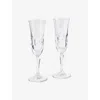Wedgwood Signet Crystal Flute Glasses Set Of Two In Transparent