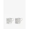 Wedgwood Silver Tonquin Bone-china Mugs Set Of Two In White