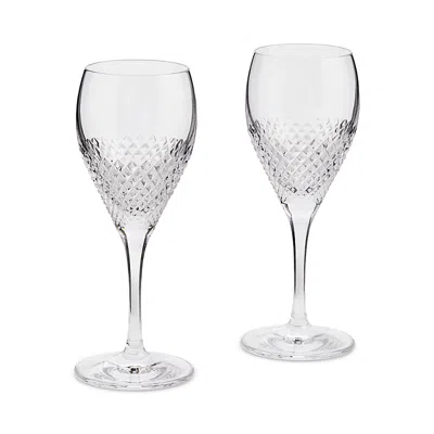 Wedgwood Vera Wang Diamond Mosaic Wine Glasses, Set Of 2 In Clear