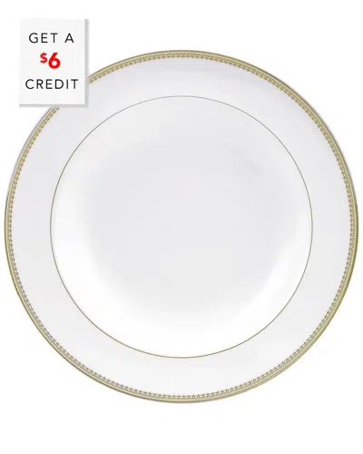 Wedgwood Vera Wang For  9in Lace Gold Soup Bowl With $6 Credit In White