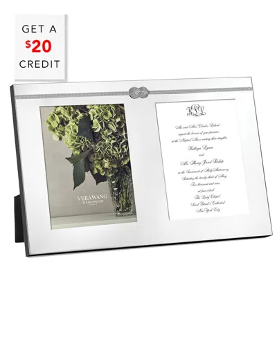 Wedgwood Vera Wang For  Infinity 5x7in Double Invitation Frame With $20 Credit In Metallic
