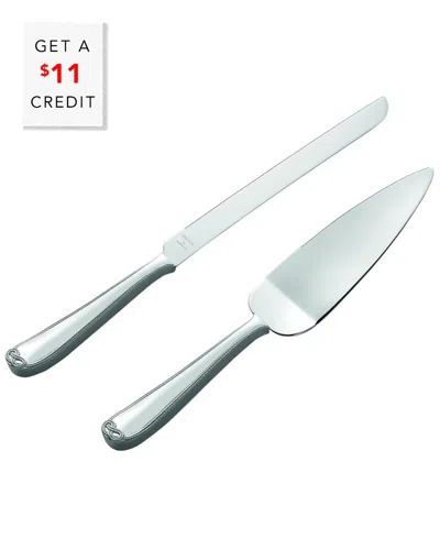 Wedgwood Vera Wang For  Infinity Cake Knife & Server Set With $5 Credit In Silver