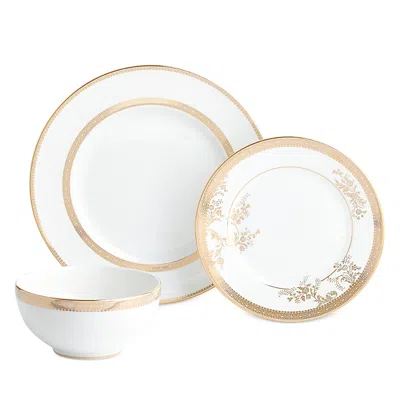 Wedgwood Vera Wang Lace Gold 12 Piece Dinnerware Set, Service For 4 In Multi