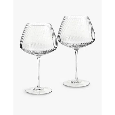 Wedgwood Vera Wang Swirl Red Wine Crystal Glasses Set Of Two In Transparent