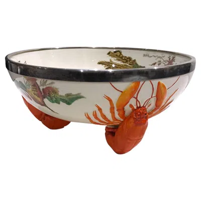 Pre-owned Wedgwood Victorian  Lobster Salad Bowl 1878 In Silver