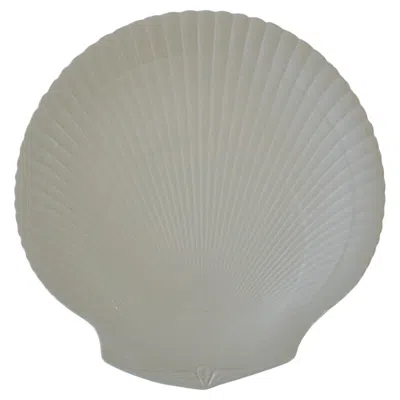 Pre-owned Wedgwood - Vintage Nautilus Shell Shape Platter - Satin Cream - U.k. - C. 1960's In White