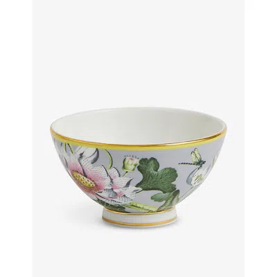 Wedgwood Waterlily Floral-print Gilded Bone-china Bowl 11cm