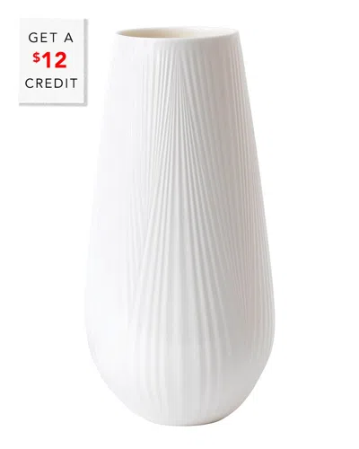Wedgwood White Folia Vase In Nocolor