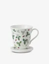 Wedgwood Wild Strawberry Bone China Mug With Lid