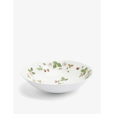 Wedgwood Wild Strawberry Floral-pattern Bone-china Coupe Bowl 20cm In White