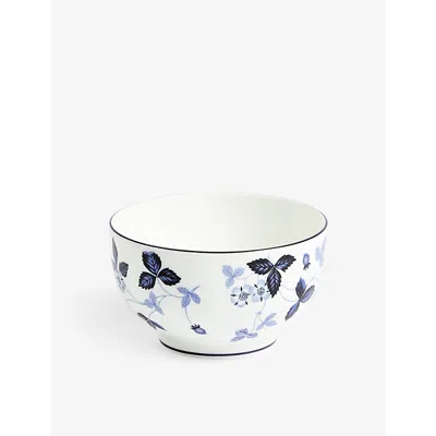 Wedgwood Wild Strawberry Floral-print Bone-china Bowl 11cm In Blue