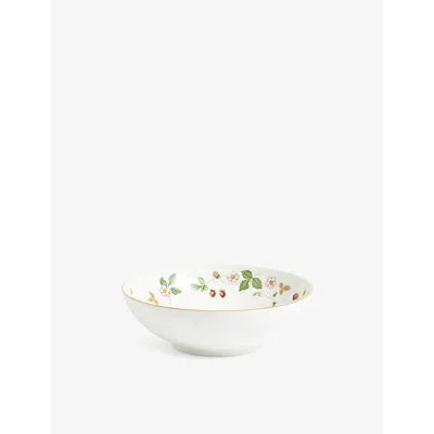 Wedgwood Wild Strawberry Floral-print Bone-china Cereal Bowl 18cm In White