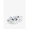 Wedgwood Wild Strawberry Floral-print Bone-china Teacup And Saucer