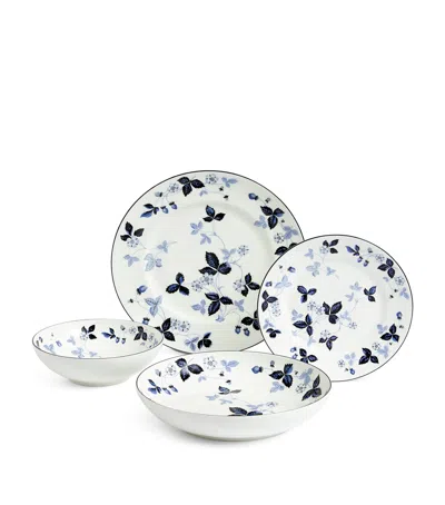 WEDGWOOD WILD STRAWBERRY INKY BLUE 4-PIECE DINNER SET