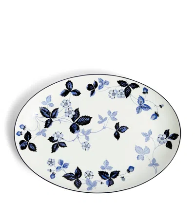 WEDGWOOD WILD STRAWBERRY INKY BLUE OVAL PLATE