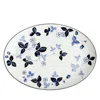 Wedgwood Wild Strawberry Inky Blue Oval Plate In White
