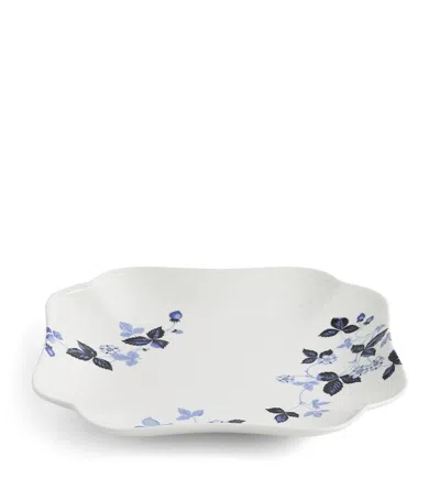 Wedgwood Wild Strawberry Inky Blue Square Platter In Multi