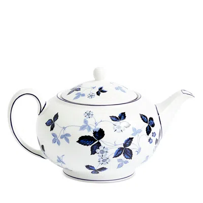Wedgwood Wild Strawberry Inky Blue Teapot In White