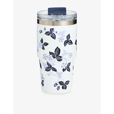 Wedgwood Wild Strawberry  Stainless-steel Tumbler With Straw 592ml In White