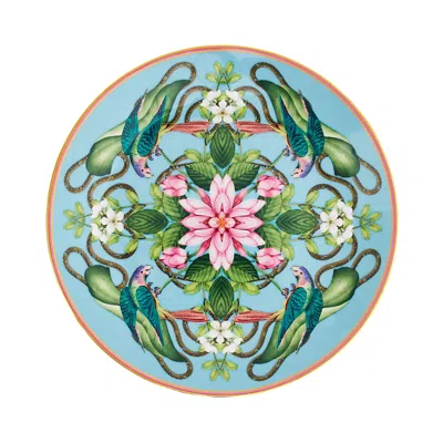 Wedgwood Wonderlust Coupe Plate In Aqua Multi