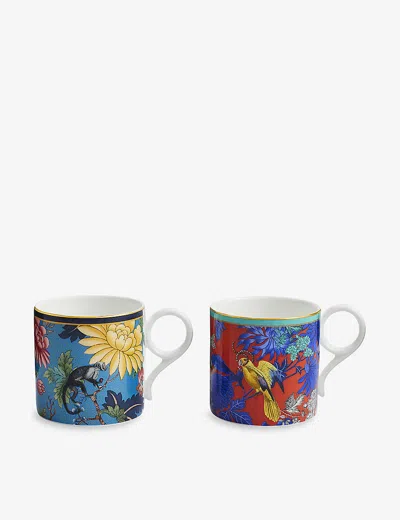 Wedgwood Wonderlust Large Floral Bone China Mugs Set Of Two