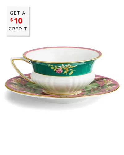 Wedgwood Wonderlust Pink Lotus Teacup And Saucerwith $10 Credit