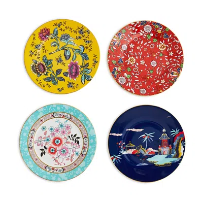 Wedgwood Set Of 4 Wonderlust Pagoda, Camellia, Jewel & Tonquin Plates With $20 Credit In Nocolor